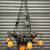 Vintage Art Deco Degué Wrought Iron & Blown Glass Chandelier - JF 1 thumbnail