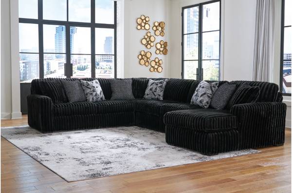 Ashley Midnight Madness oversized 4pc sectional with RAF chaise - New 1