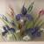 Old Window Painted Art, Shabby Chic Window Art Floral Art Purple Irise 2 thumbnail