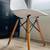 Mid-Century Modern Accent Chair (WHITE) with Wood Legs 9 thumbnail