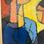 Vintage Mcm Abstract Painting of Man & Woman - Signed by Artist 6 thumbnail