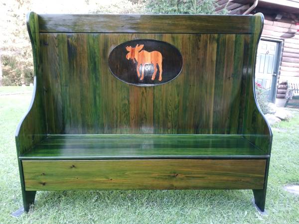 Rustic Bench Seat-With Bottom Drawer 1