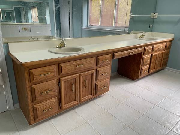 130" Double Vanity with Countertop and Two Sinks 1