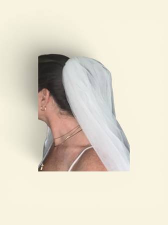 New 140” white embroidered Royal Cathedral length wedding  display picture 2