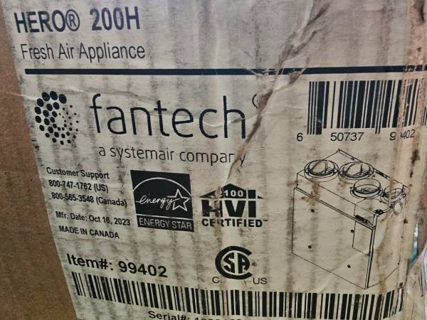 Fantech Hero 200H Fresh Air Appliance 1