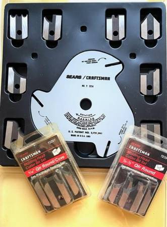 Craftsman Table Saw Molding Head with Ten Cutter Sets 1