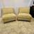 Pair of 2 Heywood Wakefield Mid Century Yellow Silk Slipper Chairs 2 thumbnail