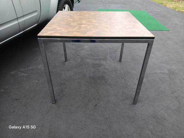 Mid Century Chrome Game Table 1