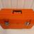 Vintage Home Depot 19" Homer Toolbox Medium w/Tray Metal Clasps Orange 4 thumbnail