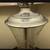 Beautiful Etched Glass Lamp, With Fabric Lampshade 5 thumbnail