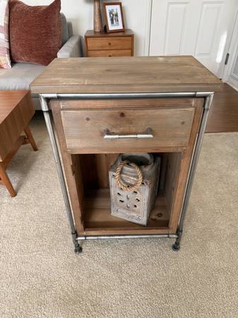 Side Table Rustic Cabinet 1