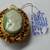 Vintage Lucerne Olive Green White Cameo Pendent Pocket Watch Gold 35mm 6 thumbnail