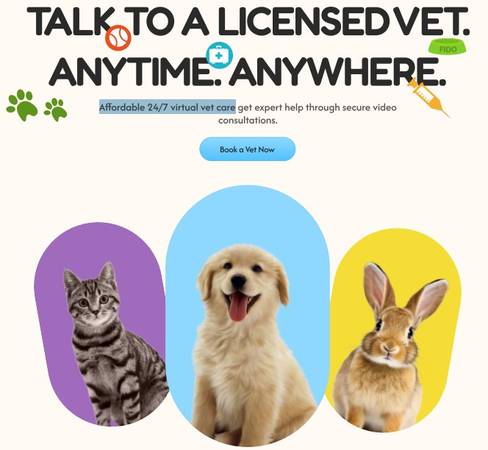 Affordable 24/7 virtual vet care 1