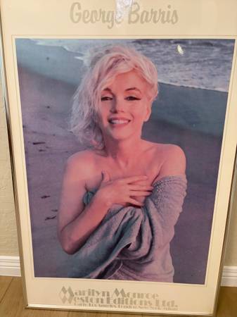 Vintage framed George Barris poster. Marilyn Monroe 1
