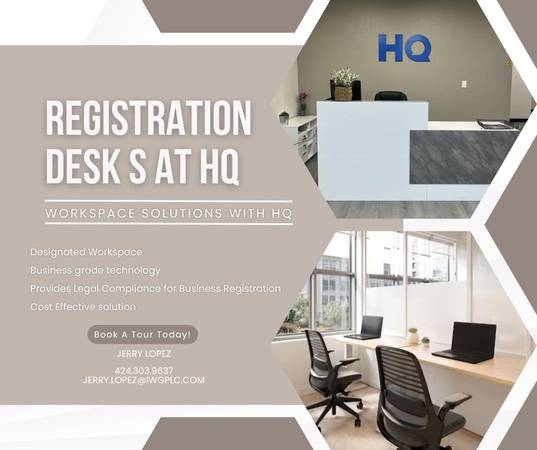 Registration Desk Now Available - Lowest $215/M 1