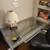 Glass and metal computer desk with chair 1 thumbnail