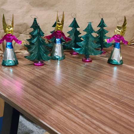 Metal Folkloric Christmas Ornaments - Set of 9 1