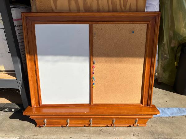 Solid Wood Corkboard and Whiteboard Combo 1
