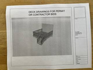 DECK DRAWINGS FOR PERMIT OR CONTRACTOR BID $199 1