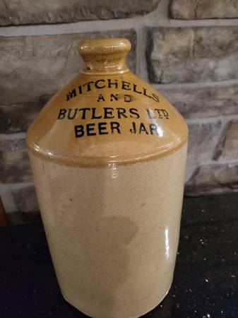 Crock beer jar. 1