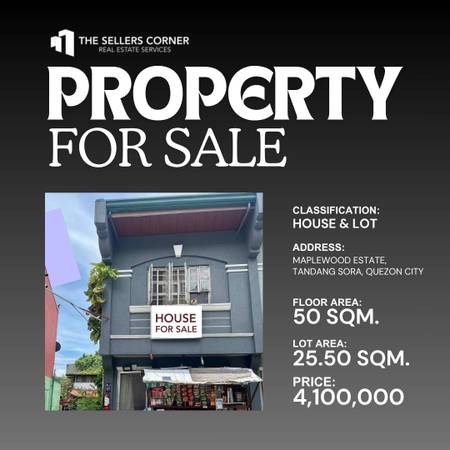 House and lot for sale in Tandang Sora 1