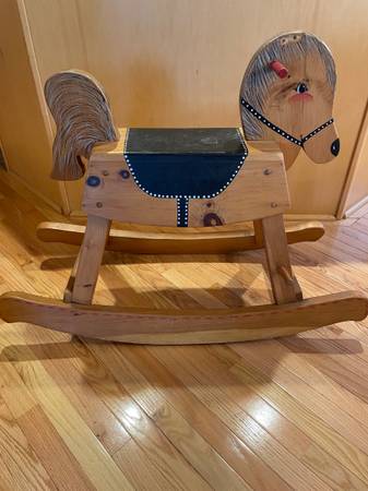 Handmade pine rocking horse 1