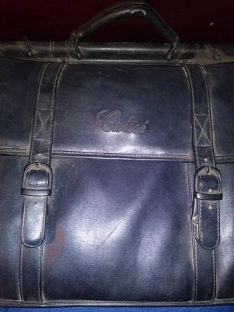 Calise Black Leather Briefcase 1