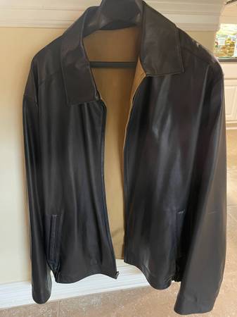 Mens New Lined Leather Jacket (XL) 1
