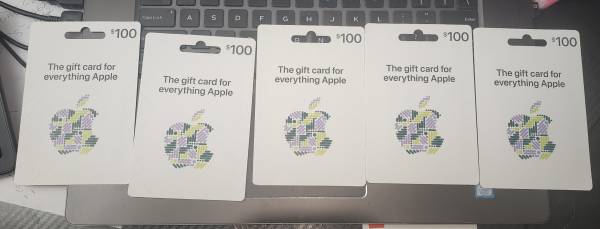 $100 Apple Gift Cards, $90 ea. 1