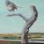 BIRD on BRANCH Landscape Painting by Outsider Artist Grant Gilbert 3 thumbnail