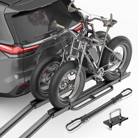 2 EBike Rack with Cross Bar, 5" Fat Tire Carrier, 200 LBS Capacity 1