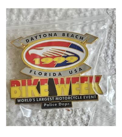 Rare Vintage Daytona Bike Week W/“Police Dept.” Engraved 1