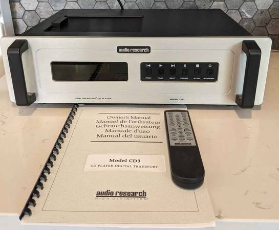 Audio Research CD3 MkII CD Player with Remote & Manual -Needs Serviced 1