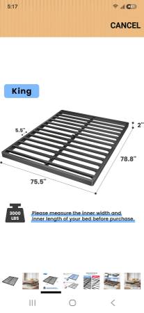 New" 2" King foundation box spring bunkie board 1