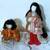 TWO BEAUTIFUL VINTAGE JAPANESE GEISHA DOLLS DRESSED IN BROCADE FABRIC 1 thumbnail