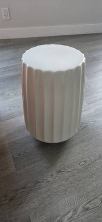 White Fluted Accent Table / Side Table – $40 1