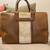 Vintage tan camel leather double handle satchel handbag 2 thumbnail