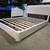 White Fabric Queen Size Platform Bed Frame 3 thumbnail