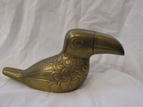 Vintage Dolby Cashier Brass Toucan Bird Sculpture 1