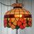 Vintage Large Tiffany Style Hanging Light Fixture. 12 thumbnail