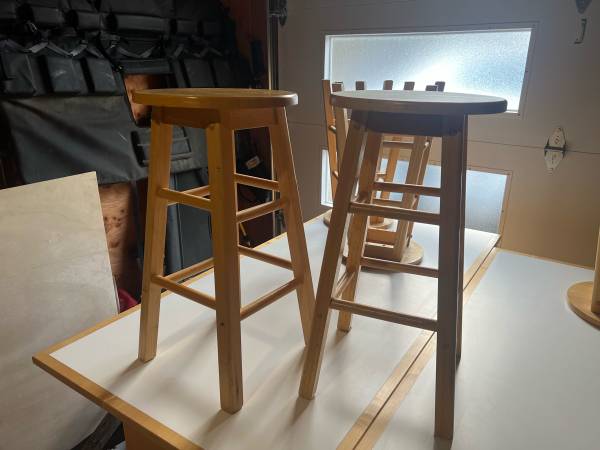 Wooden stools- set of 5 1