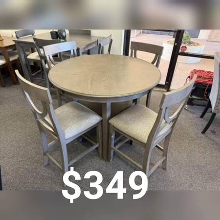 5PC Round Counter height dining table set 1