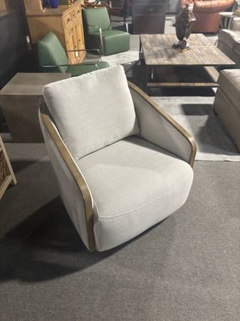 Upholstered Swivel Barrel Chair 1