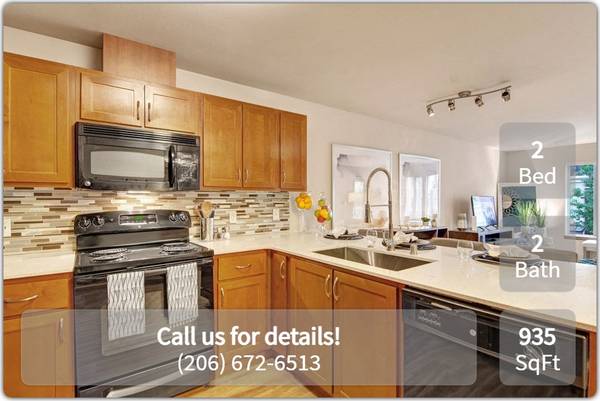 $2,385 / 2br - 935ft2 - You'll love coming home to this garden-style 2 bed / 2 bath! (Shoreline - Shoreline Park and Ride)63884888887811120