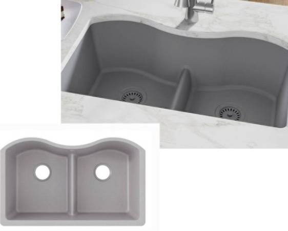 New 33" Elkay Quartz Composite Undermount Kitchen Sink - Clearance 1