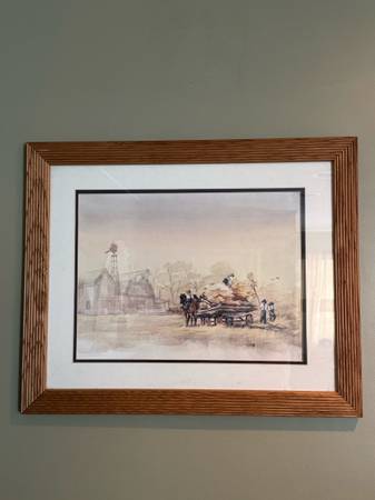 Framed Farm Scene Print 1