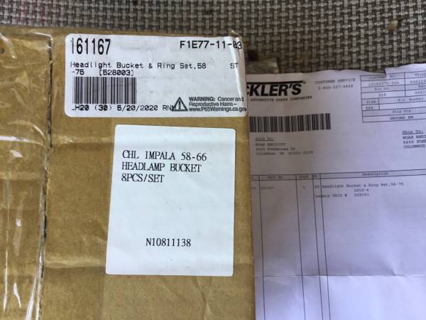 Chevy impala  8 piece headlight bucket and ring set 1