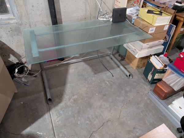 Glass-top computer desk 1
