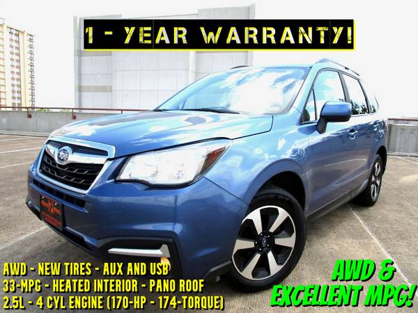 ✅1 YEAR WARRANTY✅Subaru FORESTER AWD (PANO roof) 33-MPG Heated 👉 1