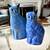 Charming set of Blue speckled spongeware Ceramic Cats 1 thumbnail